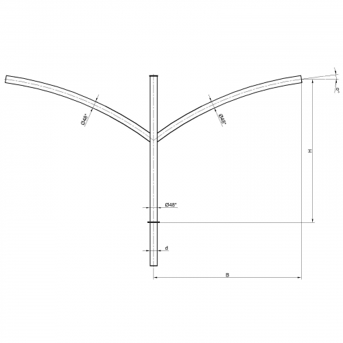 Консольный кронштейн двухрожковый К73-1,0-2,0-1-1